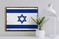 Holzschild Flagge Israels 40x30cm Retro Flag of Israel