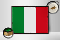 Holzschild Flagge Italiens 40x30cm Retro Flag of Italy