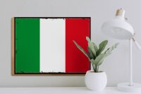 Holzschild Flagge Italiens 40x30cm Retro Flag of Italy