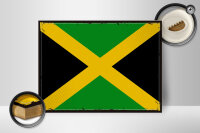 Holzschild Flagge Jamaikas 40x30cm Retro Flag of Jamaica