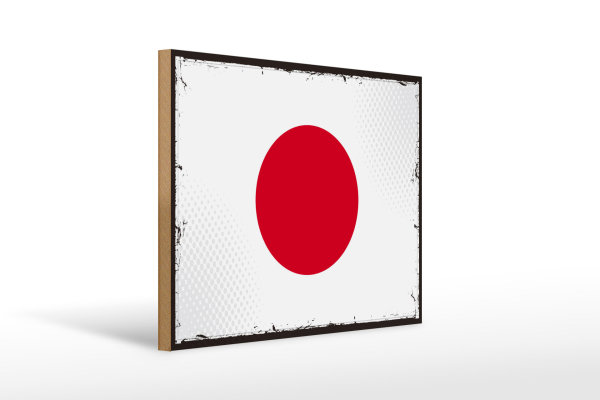 Holzschild Flagge Japans 40x30cm Retro Flag of Japan