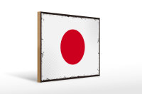 Holzschild Flagge Japans 40x30cm Retro Flag of Japan
