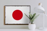 Holzschild Flagge Japans 40x30cm Retro Flag of Japan