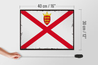 Holzschild Flagge Jerseys 40x30cm Retro Flag of Jersey