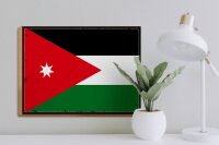 Holzschild Flagge Jordaniens 40x30cm Retro Flag of Jordan