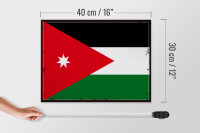 Holzschild Flagge Jordaniens 40x30cm Retro Flag of Jordan