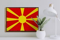 Holzschild Flagge Mazedoniens 40x30cm Retro Flag Macedonia