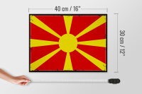 Holzschild Flagge Mazedoniens 40x30cm Retro Flag Macedonia