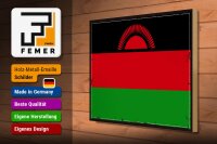 Holzschild Flagge Malawis 40x30cm Retro Flag of Malawi