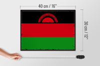 Holzschild Flagge Malawis 40x30cm Retro Flag of Malawi
