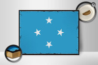 Holzschild Flagge Mikronesiens 40x30cm Retro Flag Micronesia