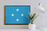 Holzschild Flagge Mikronesiens 40x30cm Retro Flag Micronesia