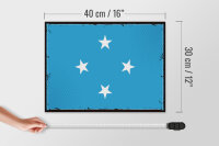 Holzschild Flagge Mikronesiens 40x30cm Retro Flag Micronesia