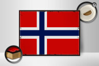 Holzschild Flagge Norwegens 40x30cm Retro Flag Norway