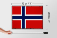Holzschild Flagge Norwegens 40x30cm Retro Flag Norway