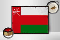 Holzschild Flagge Omans 40x30cm Retro Flag of Oman