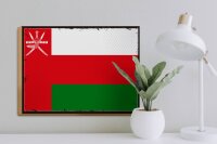 Holzschild Flagge Omans 40x30cm Retro Flag of Oman
