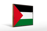Holzschild Flagge Palästinas 40x30cm Retro Flag...