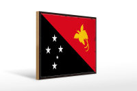 Holzschild Flagge Papua?Neuguinea 40x30cm Retro New Guinea