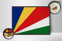 Holzschild Flagge Seychellen 40x30cm Retro Flag Seychelles