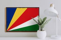 Holzschild Flagge Seychellen 40x30cm Retro Flag Seychelles