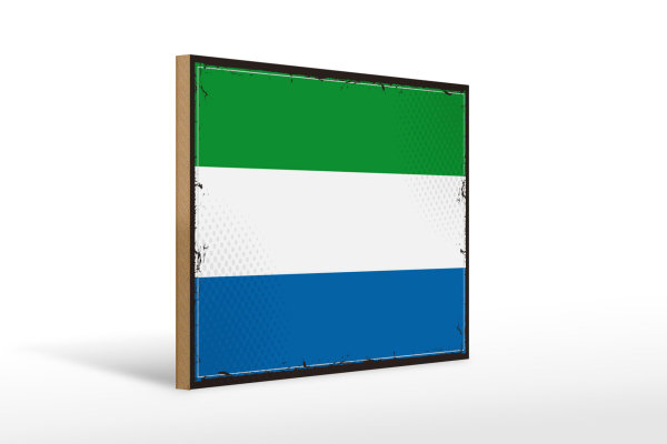 Holzschild Flagge Sierra Leones 40x30cm Retro Sierra Leone