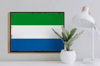 Holzschild Flagge Sierra Leones 40x30cm Retro Sierra Leone
