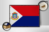 Holzschild Flagge Sint Maartens 40x30cm Retro Sint Maarten