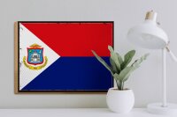 Holzschild Flagge Sint Maartens 40x30cm Retro Sint Maarten