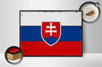 Holzschild Flagge Slowakei 40x30cm Retro Flag of Slovakia