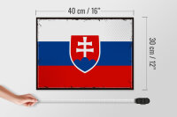 Holzschild Flagge Slowakei 40x30cm Retro Flag of Slovakia