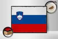 Holzschild Flagge Sloweniens 40x30cm Retro Flag Slovenia