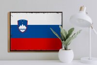 Holzschild Flagge Sloweniens 40x30cm Retro Flag Slovenia