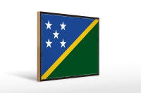Holzschild Flagge Salomonen 40x30cm Retro Solomon Islands