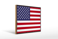 Holzschild Flagge Vereinigte Staaten 40x30cm Retro States