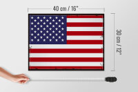 Holzschild Flagge Vereinigte Staaten 40x30cm Retro States