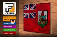 Holzschild Flagge Bermudas 40x30cm Flag of Bermuda Rost
