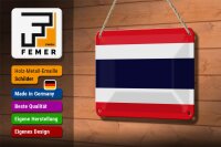 Blechschild Flagge Thailands 18x12cm Flag of Thailand Dekoration