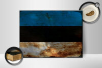 Holzschild Flagge Estland 40x30cm Flag of Estonia Rost