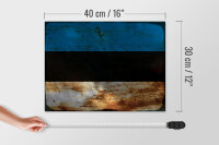 Holzschild Flagge Estland 40x30cm Flag of Estonia Rost
