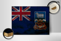 Holzschild Flagge Falklandinseln 40x30cm Flag Rost