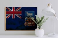 Holzschild Flagge Falklandinseln 40x30cm Flag Rost