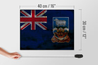 Holzschild Flagge Falklandinseln 40x30cm Flag Rost