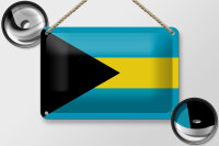 Blechschild Flagge Bahamas 18x12cm Flag of the Bahamas Dekoration