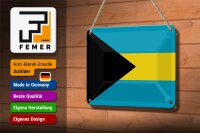 Blechschild Flagge Bahamas 18x12cm Flag of the Bahamas Dekoration