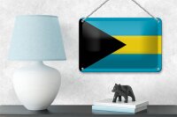 Blechschild Flagge Bahamas 18x12cm Flag of the Bahamas Dekoration