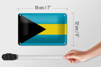 Blechschild Flagge Bahamas 18x12cm Flag of the Bahamas Dekoration