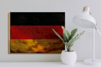 Holzschild Flagge Deutschland 40x30cm Flag Germany Rost