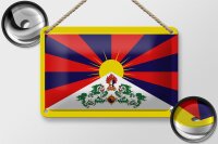 Blechschild Flagge Tibets 18x12cm Flag of Tibet Dekoration
