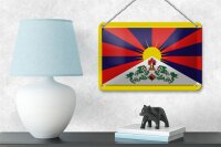 Blechschild Flagge Tibets 18x12cm Flag of Tibet Dekoration